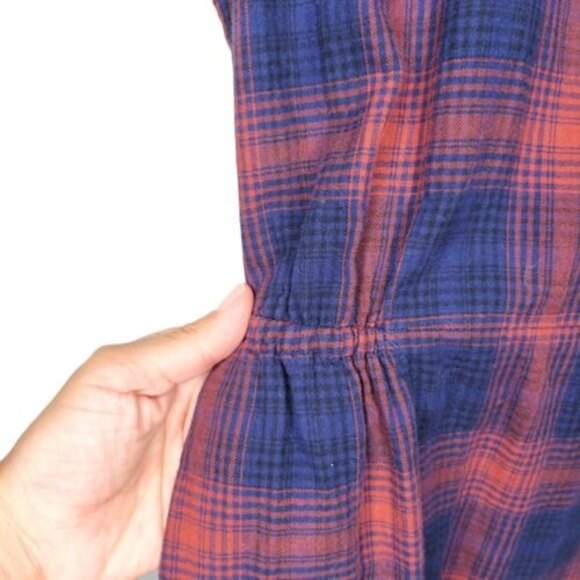 Bridge & Burn Clement Cinched Waist Dress Women's size XS Red Plaid knee length - Picture 9 of 11